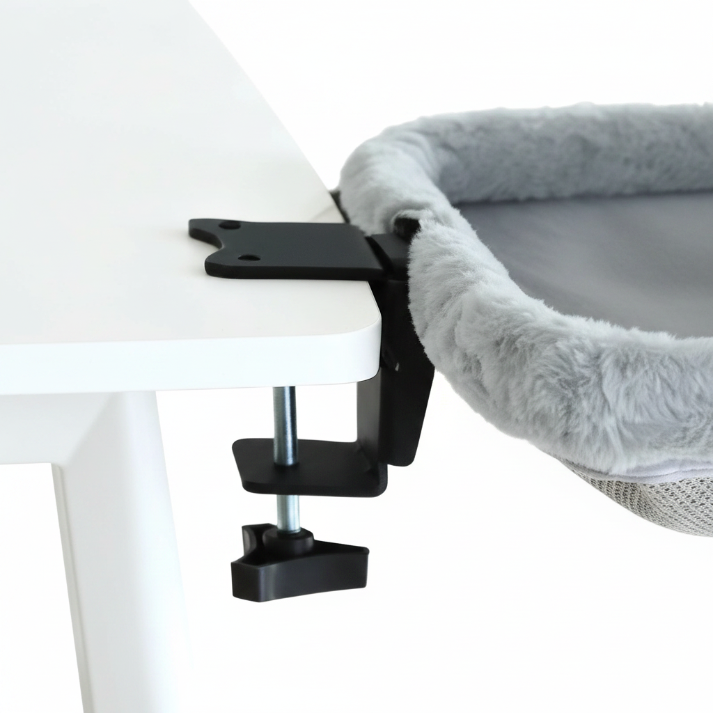 Hamac de bureau pour chat - système de fixation