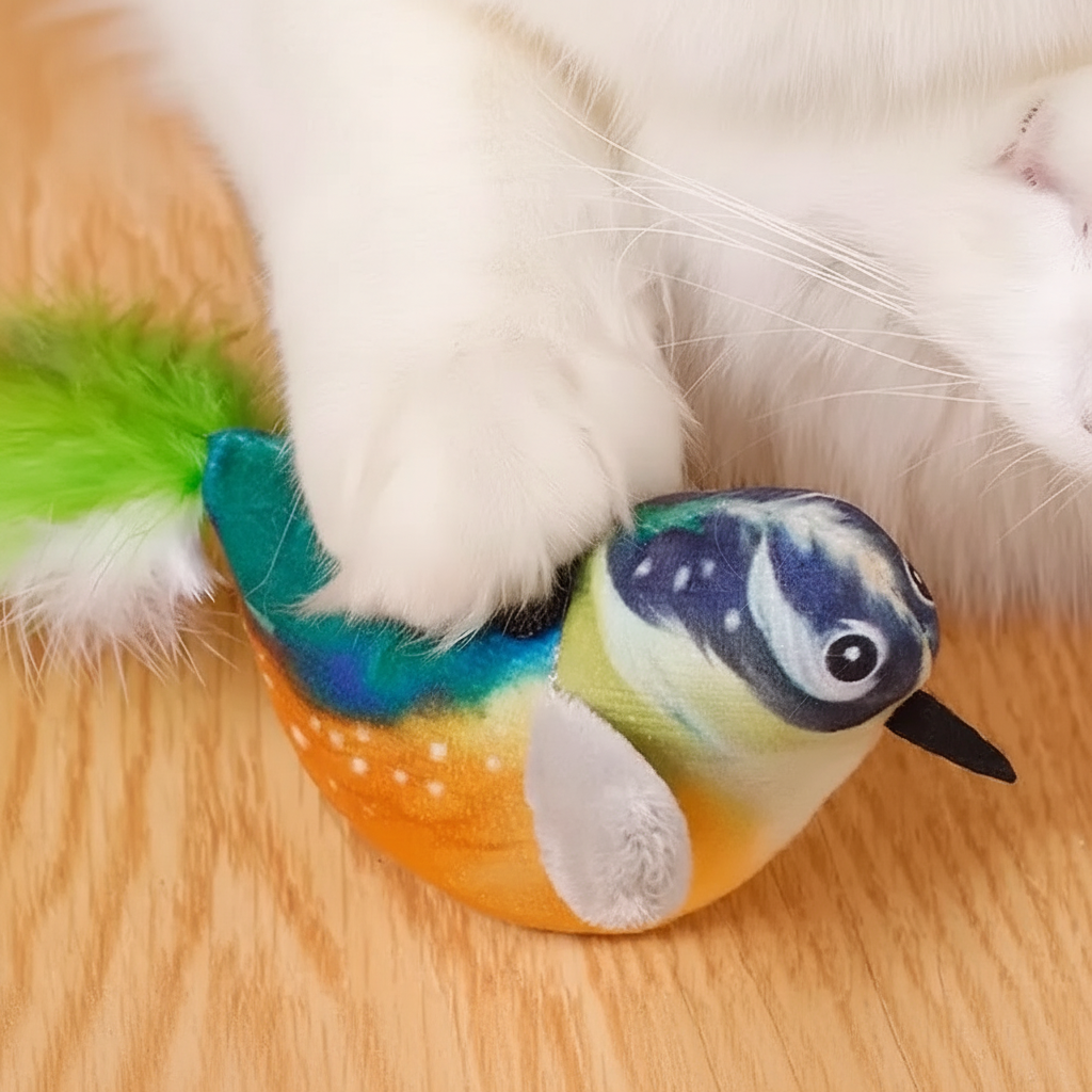 Gros plan jouet oiseau pour chat