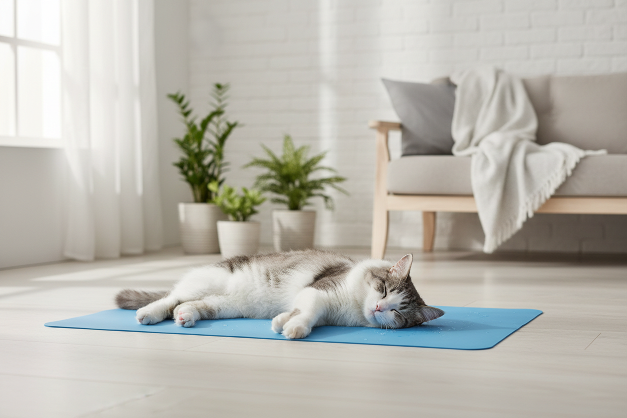 Tapis rafraîchissant chat lifestyle